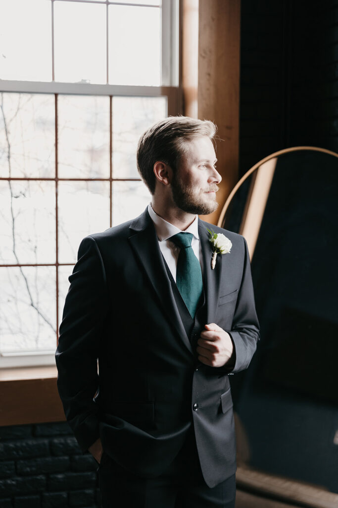 groom in the groom's suite