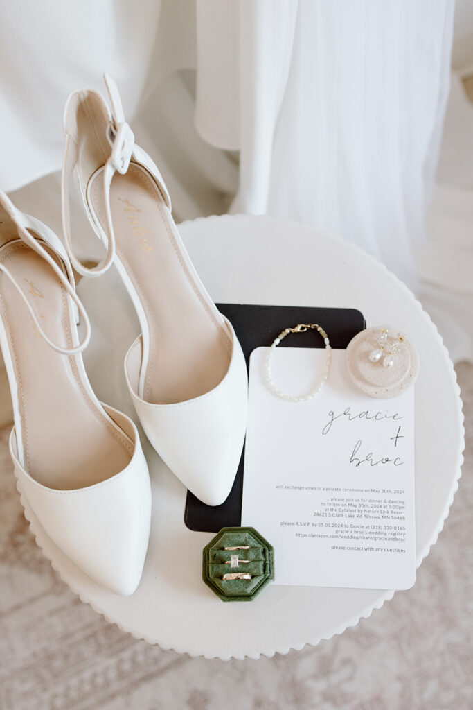 elegant wedding details flat lay