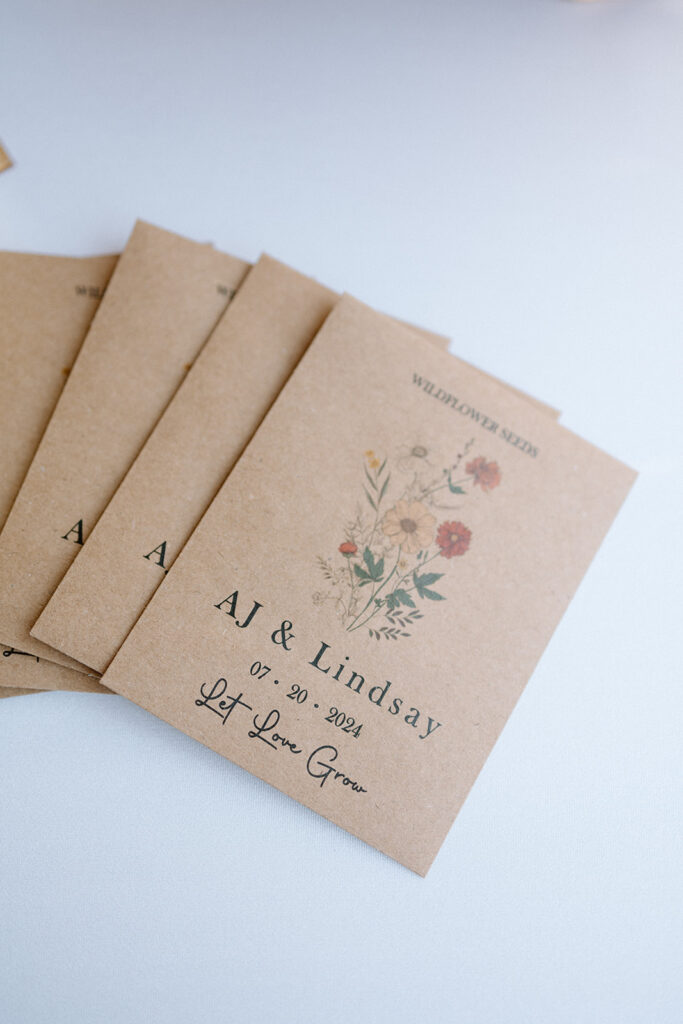 Custom flower seed packets for wedding favors