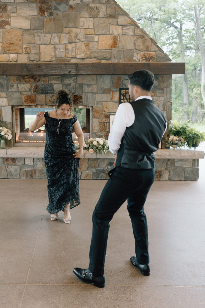 Mother and groom dance