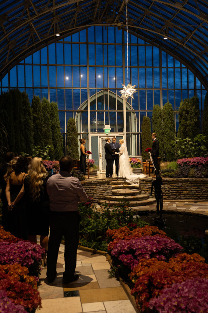 Intimate moment captured during a garden inspired wedding day.
