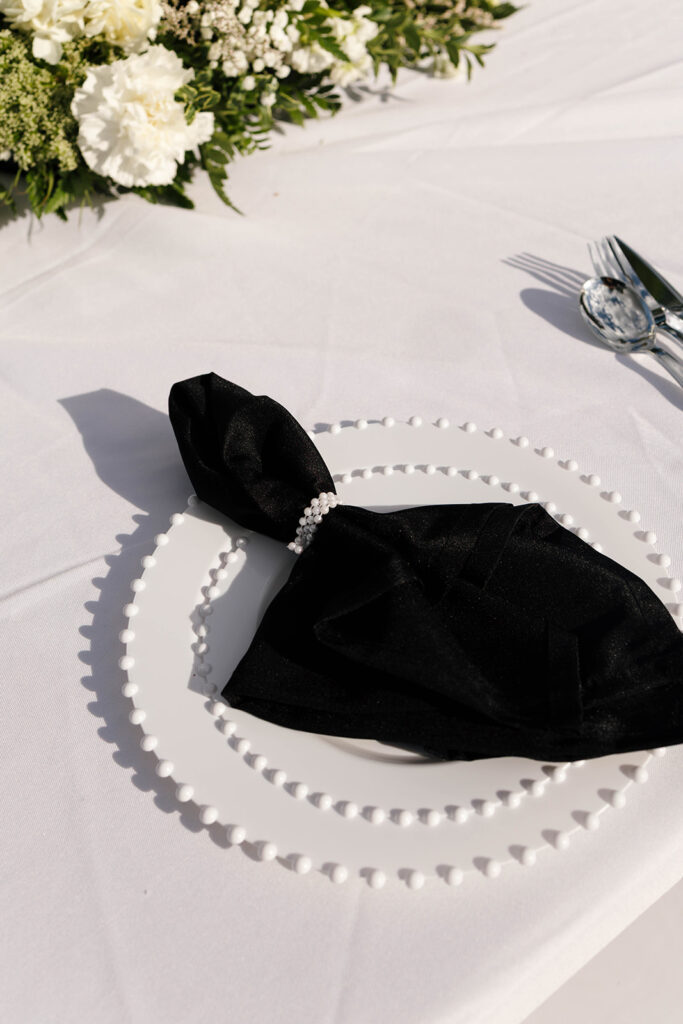 wedding detail shot during cocktail hour