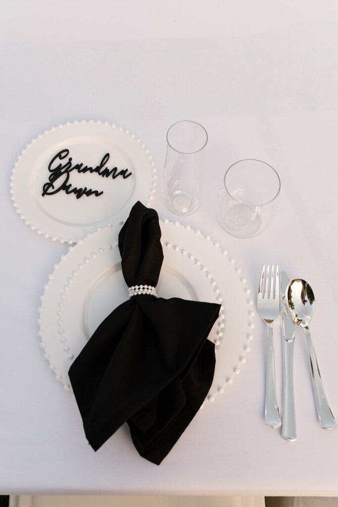 wedding detail shot during cocktail hour