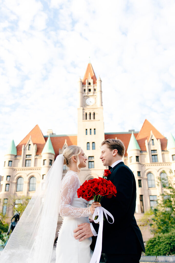 Scenic portrait showing the mix of garden and old city vibes.
