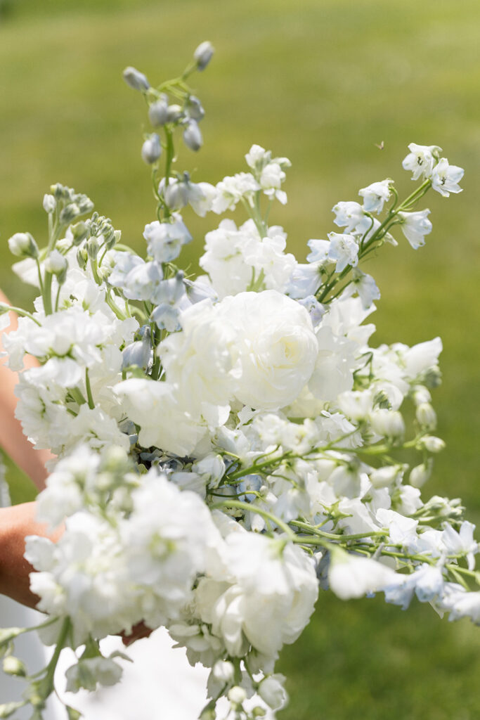 Bride and groom sharing a candid moment during their wedding day.
