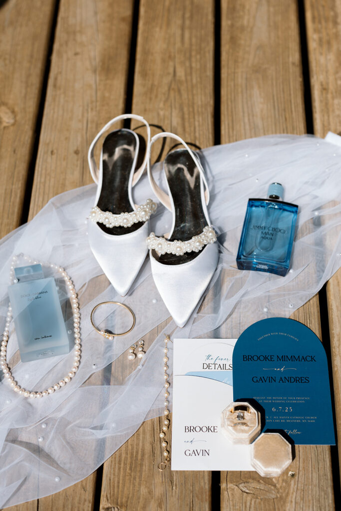 Detail shot capturing wedding decor and personal touches.
