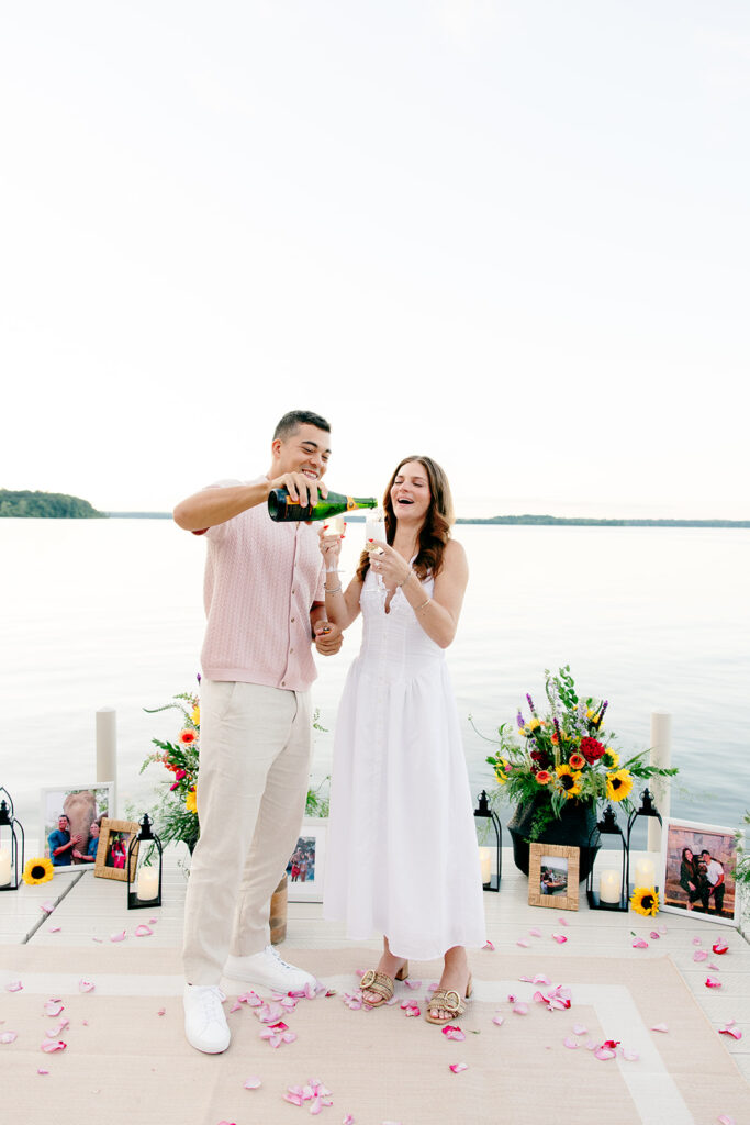 Scenic outdoor setting with warm, emotional details for a proposal.
