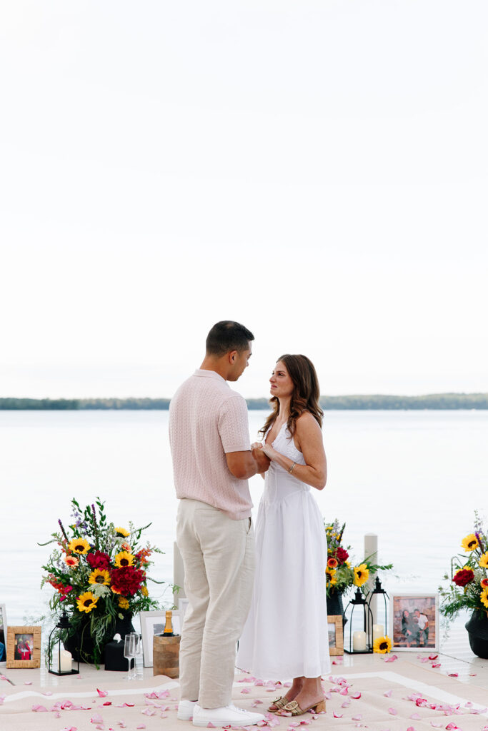 Scenic outdoor setting with warm, emotional details for a proposal.
