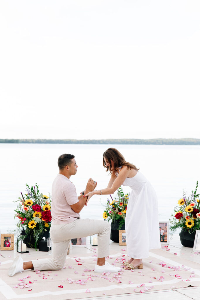 Couple standing together outdoors during a candid moment.
