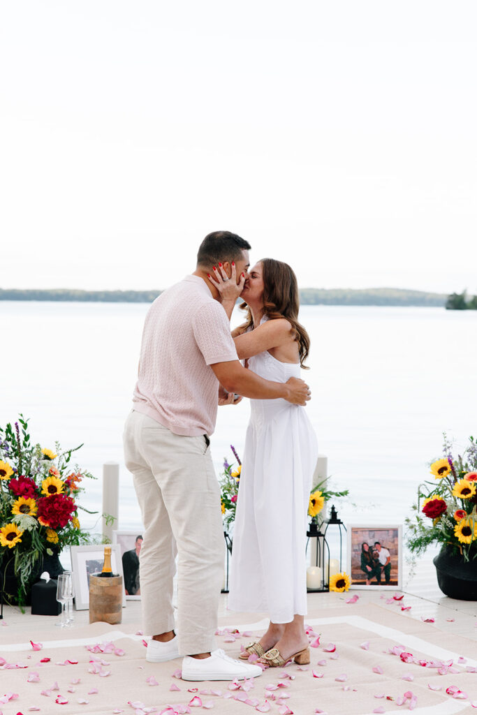 Couple standing together outdoors during a candid moment.
