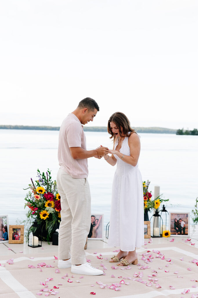 Scenic outdoor setting with warm, emotional details for a proposal.
