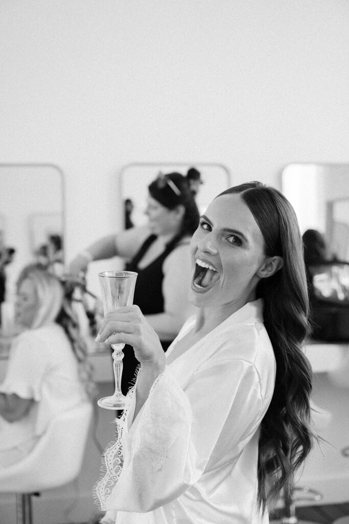Bride getting ready for her wedding